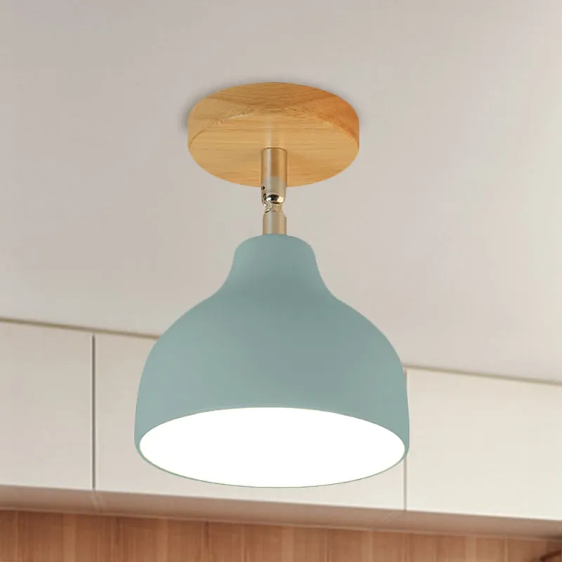 Modernistische koepelvormige plafondlamp, 1 lamp, metalen hoekverstelbare, halfverzonken plafondlamp wit/roze Clearhalo