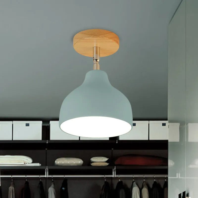 Modernistische koepelvormige plafondlamp, 1 lamp, metalen hoekverstelbare, halfverzonken plafondlamp wit/roze Clearhalo