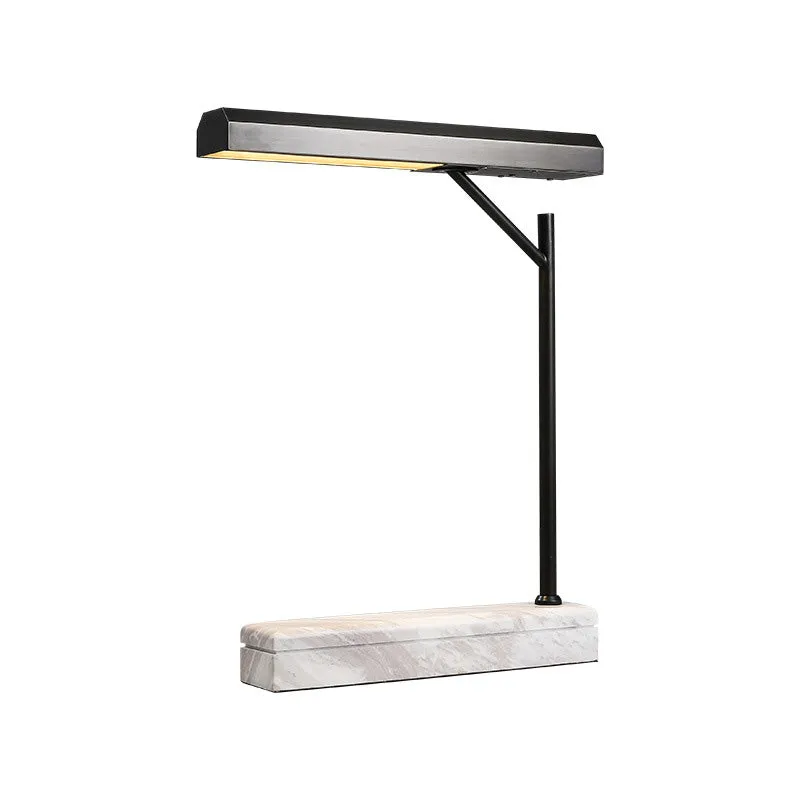 Modernistische LED-nachttafellamp met metalen schaduw zwart met marmeren voet Clearhalo
