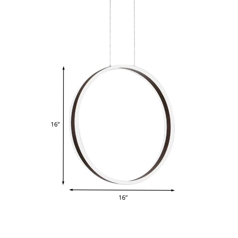 Modernistische Ring Hanglamp Kit Acryl Eetkamer LED Plafond Hanglamp Koffie, 16"/23.5" Dia Clearhalo