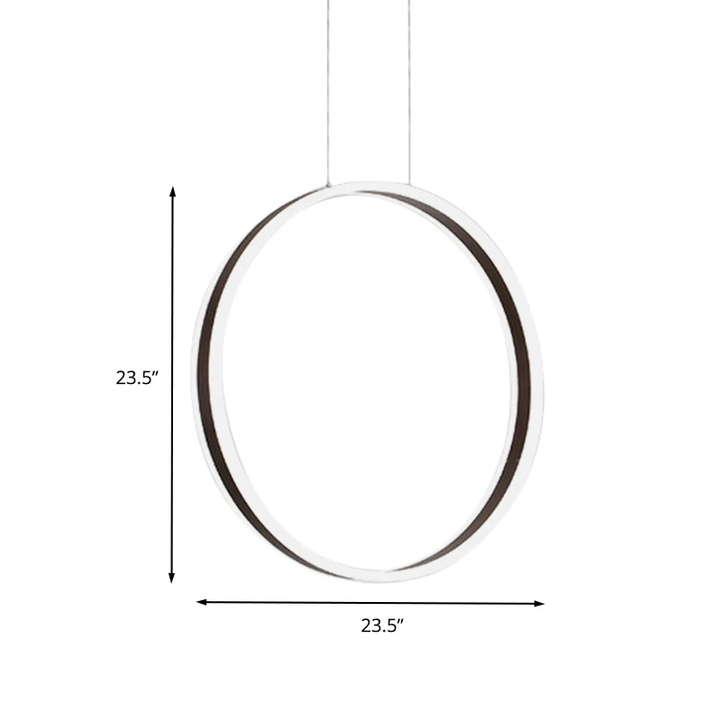 Modernistische Ring Hanglamp Kit Acryl Eetkamer LED Plafond Hanglamp Koffie, 16"/23.5" Dia Clearhalo