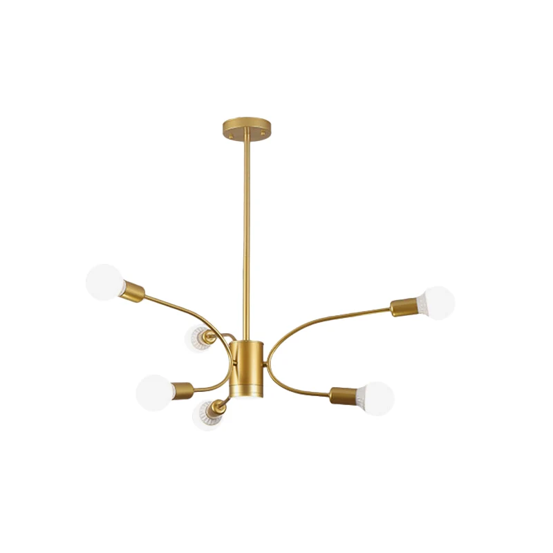 Modernistische Sputnik kroonluchterlamp metallic 6/8/12 lampen woonkamer plafond hanglamp goud Clearhalo