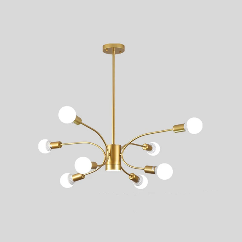 Modernistische Sputnik kroonluchterlamp metallic 6/8/12 lampen woonkamer plafond hanglamp goud Clearhalo