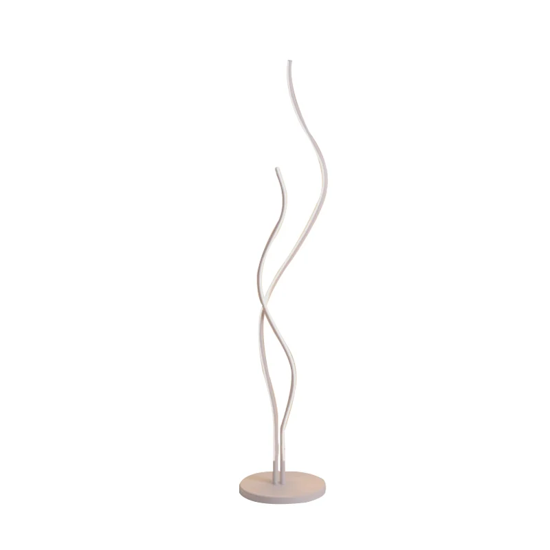 Modernistische staande lamp met golvende lijn, acryl LED-leesvloerlamp zwart/wit Clearhalo