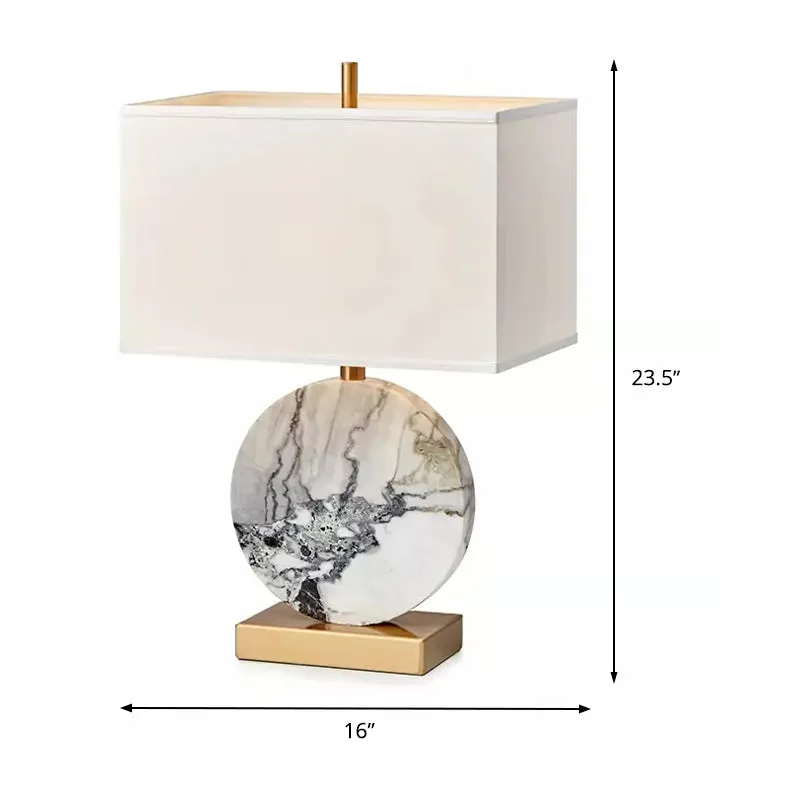 Modernistische taaklamp met 1 kop, wit rechthoekig leesboeklicht met stoffen kap Clearhalo
