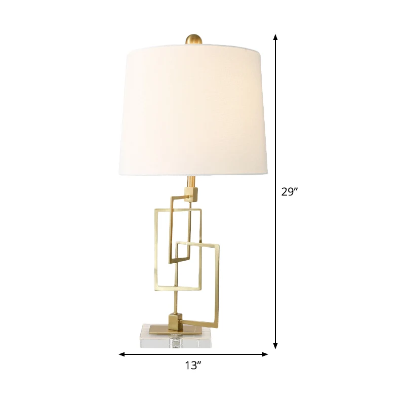 Modernistische taakverlichting met 1 lamp, wit vat, leesboeklamp met stoffen kap Clearhalo