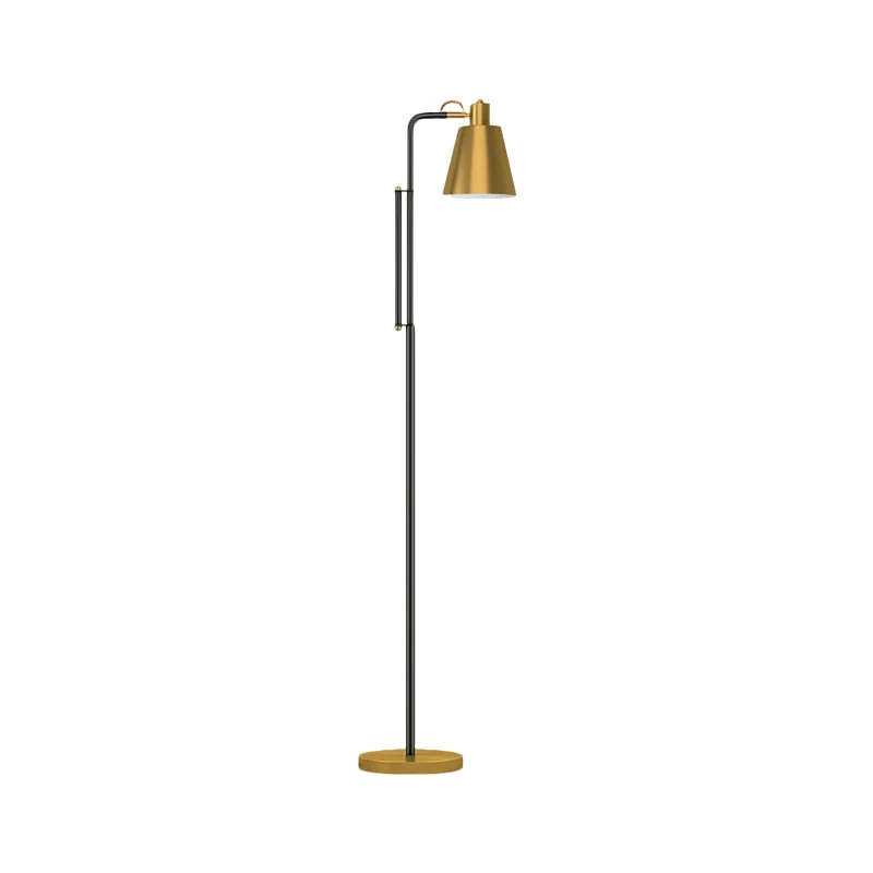 Modernistische taps toelopende staande lamp metalen 1-lichts woonkamer leeslamp messing Clearhalo