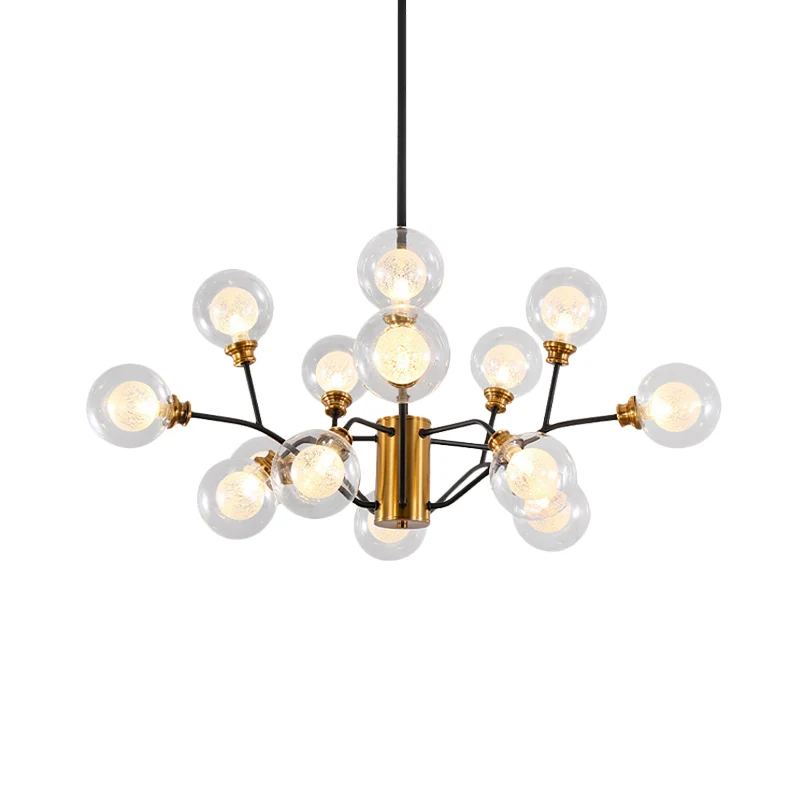 Modo eettafel hanglamp metalen hedendaagse kroonluchter goud en zwart Clearhalo