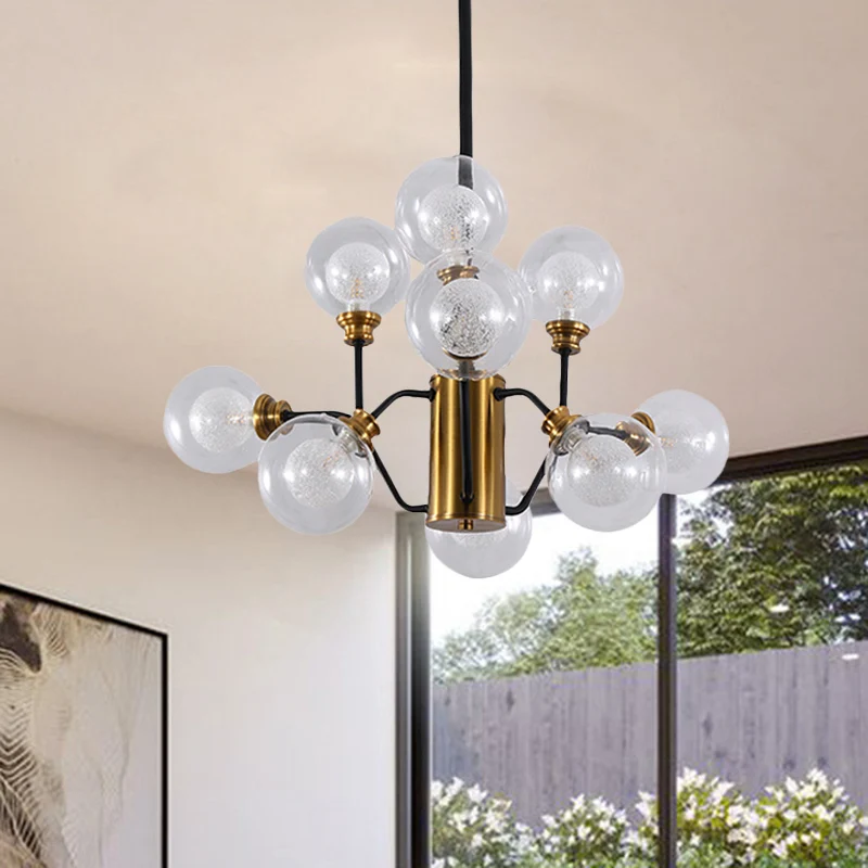 Modo eettafel hanglamp metalen hedendaagse kroonluchter goud en zwart Clearhalo