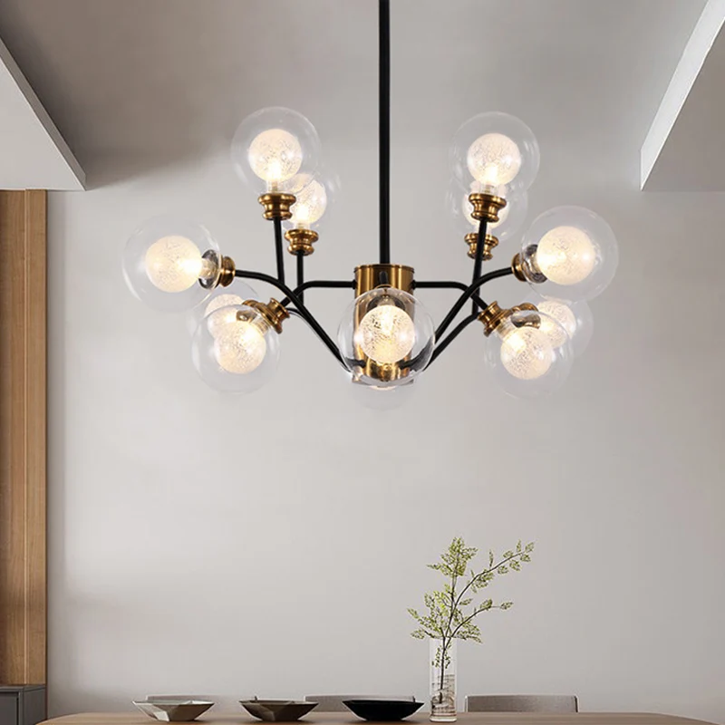Modo eettafel hanglamp metalen hedendaagse kroonluchter goud en zwart Clearhalo
