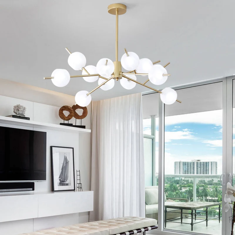 Modos plafond hanglamp moderne opaal matglazen woonkamer kroonluchter licht Clearhalo