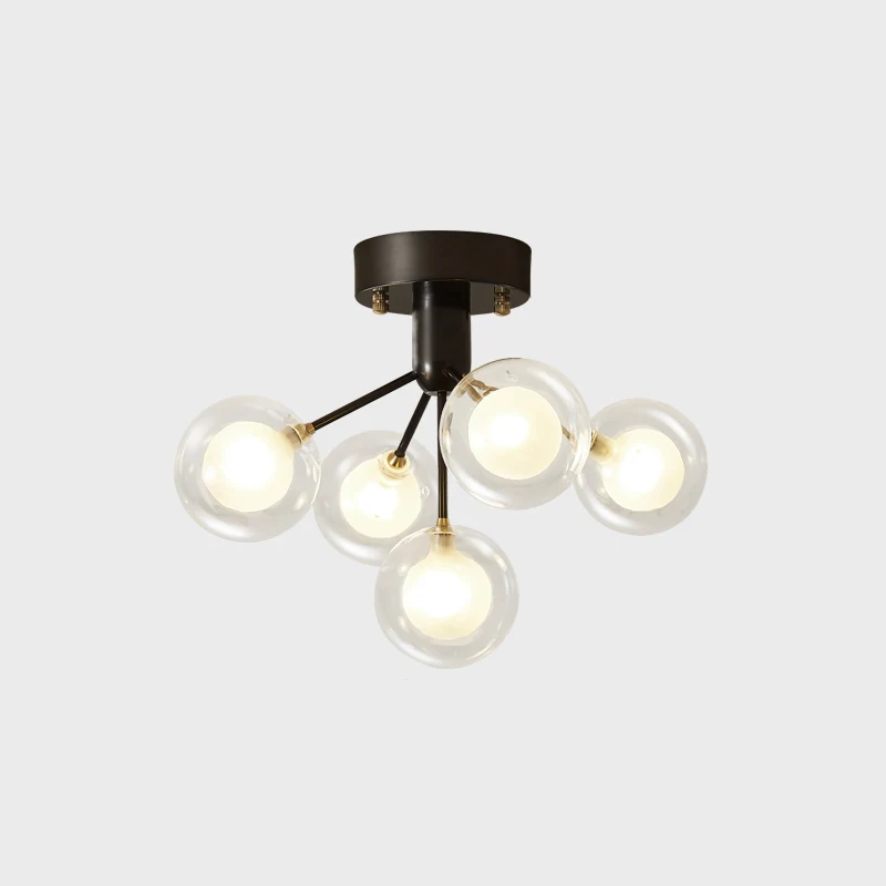 Moleculair semi-inbouwlicht modernistisch dubbel glas 5 lampen dichtbij plafondlamp voor gang Clearhalo