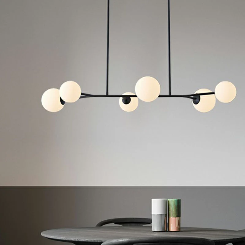 Moleculaire eilandplafondlamp Eenvoud Opaalglas Eetkamer Ophanglamp Clearhalo