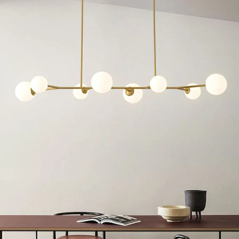 Moleculaire eilandplafondlamp Eenvoud Opaalglas Eetkamer Ophanglamp Clearhalo
