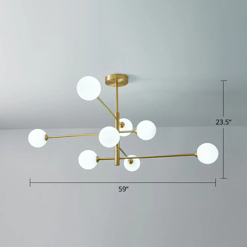 Molecule glazen kroonluchter verlichting Minimalistische vergulde hangende plafondlamp Clearhalo