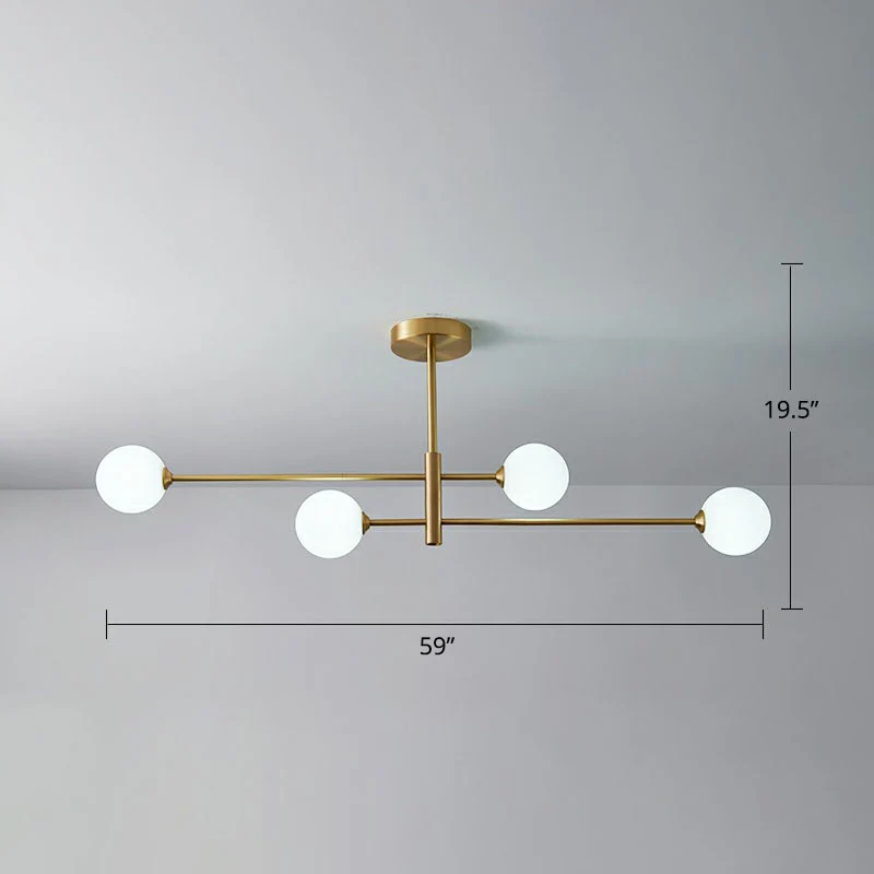 Molecule glazen kroonluchter verlichting Minimalistische vergulde hangende plafondlamp Clearhalo