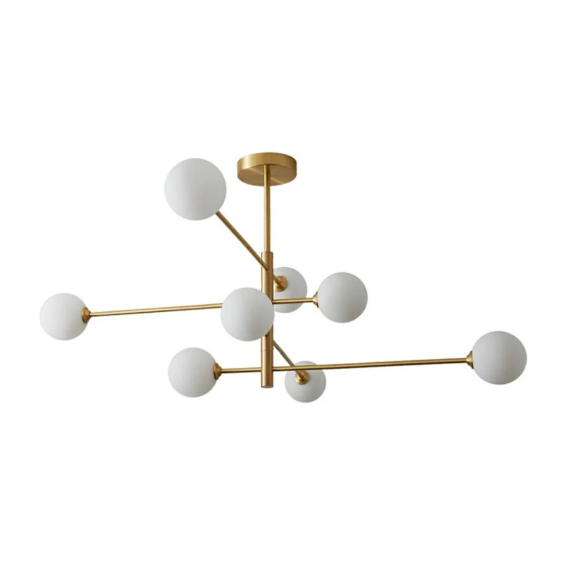 Molecule glazen kroonluchter verlichting Minimalistische vergulde hangende plafondlamp Clearhalo
