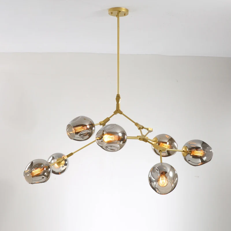 Molecuul glazen hanglamp met kuiltjes designerstijl kroonluchterlicht voor woonkamer Clearhalo