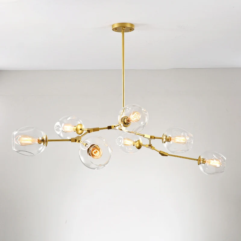 Molecuul glazen hanglamp met kuiltjes designerstijl kroonluchterlicht voor woonkamer Clearhalo