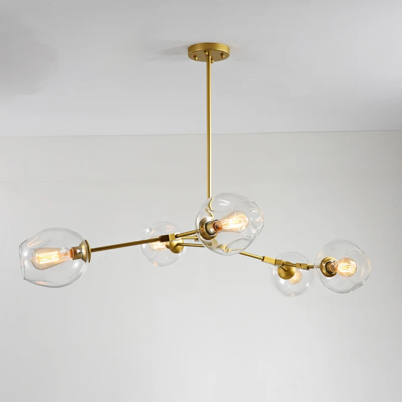 Molecuul glazen hanglamp met kuiltjes designerstijl kroonluchterlicht voor woonkamer Clearhalo