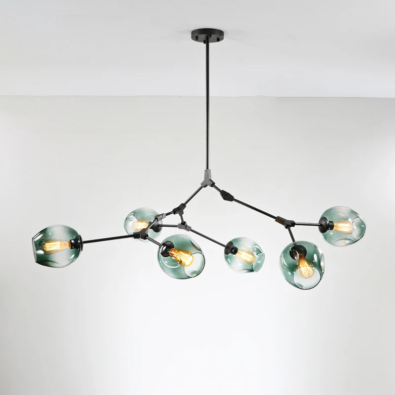 Molecuul glazen hanglamp met kuiltjes designerstijl kroonluchterlicht voor woonkamer Clearhalo
