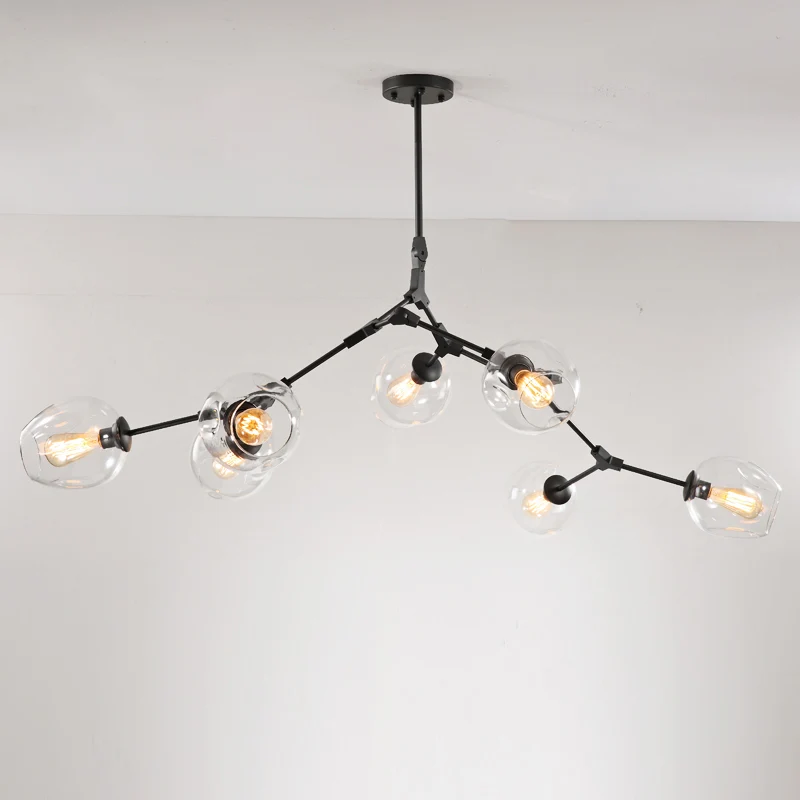 Molecuul glazen hanglamp met kuiltjes designerstijl kroonluchterlicht voor woonkamer Clearhalo