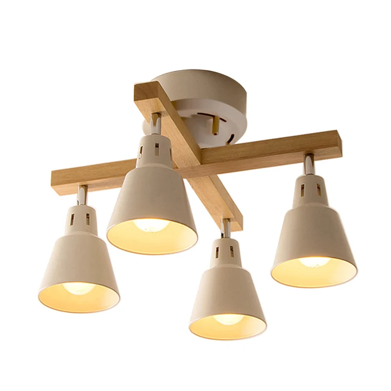 Monochrome emmer schaduw semi-inbouw plafondlamp 4-lichts moderne metalen plafondlamp voor slaapkamer Clearhalo
