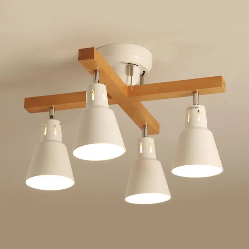 Monochrome emmer schaduw semi-inbouw plafondlamp 4-lichts moderne metalen plafondlamp voor slaapkamer Clearhalo