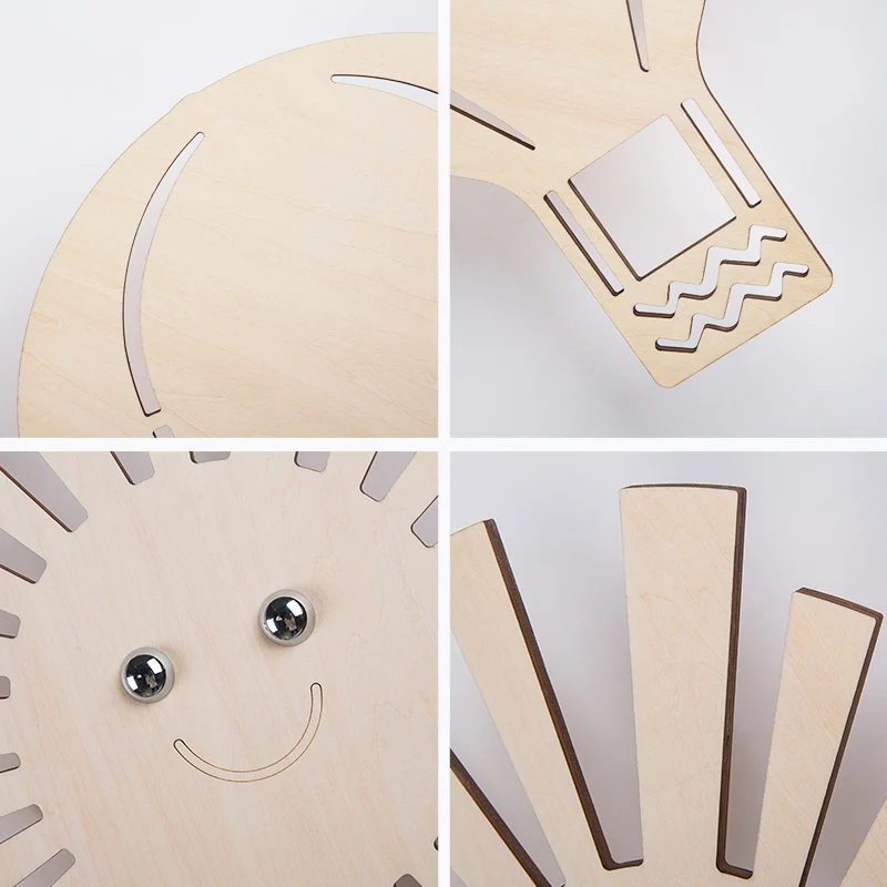 Mooie beige wandlamp met cartoonpatroon houten LED-wandlamp voor woonkamer kinderkamer Clearhalo