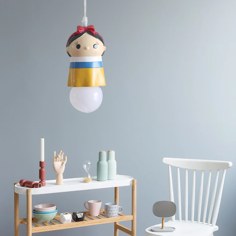 Mooie hanglamp voor klein meisje, 1 lamp, hars-ophanglamp voor de kleuterschool Clearhalo