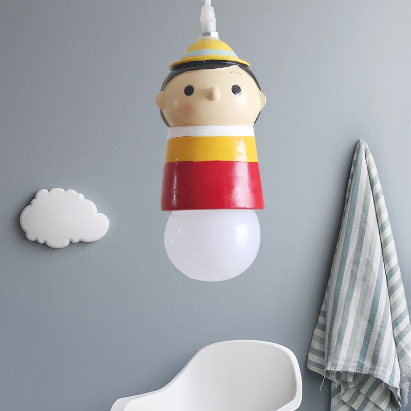Mooie hanglamp voor klein meisje, 1 lamp, hars-ophanglamp voor de kleuterschool Clearhalo