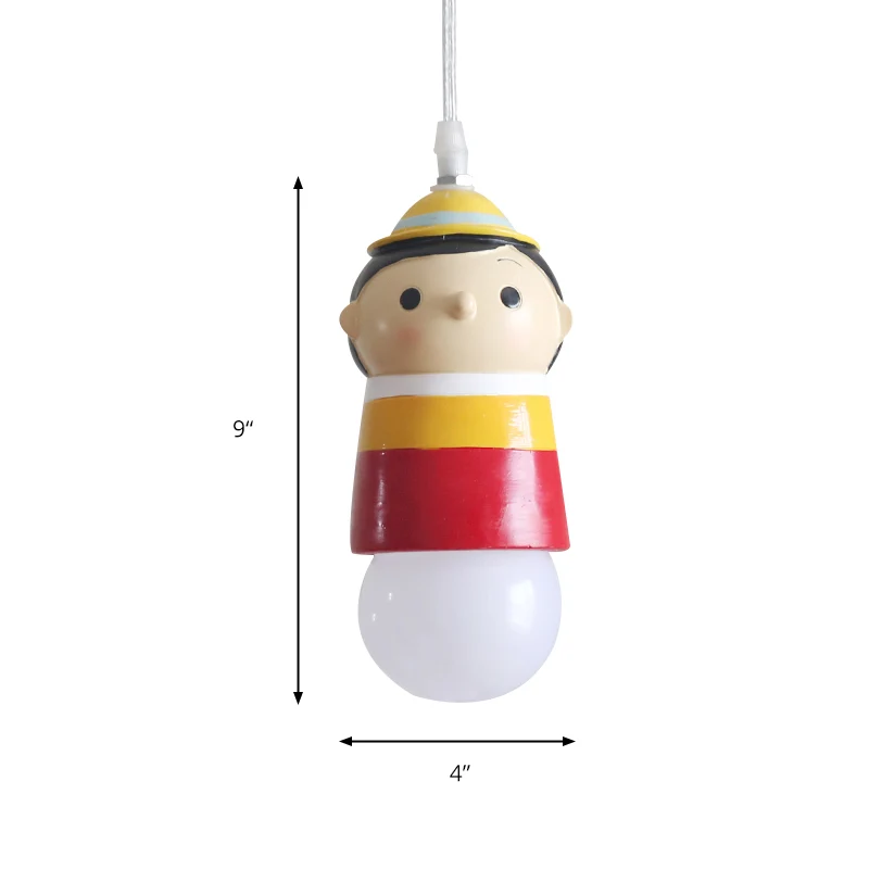 Mooie hanglamp voor klein meisje, 1 lamp, hars-ophanglamp voor de kleuterschool Clearhalo