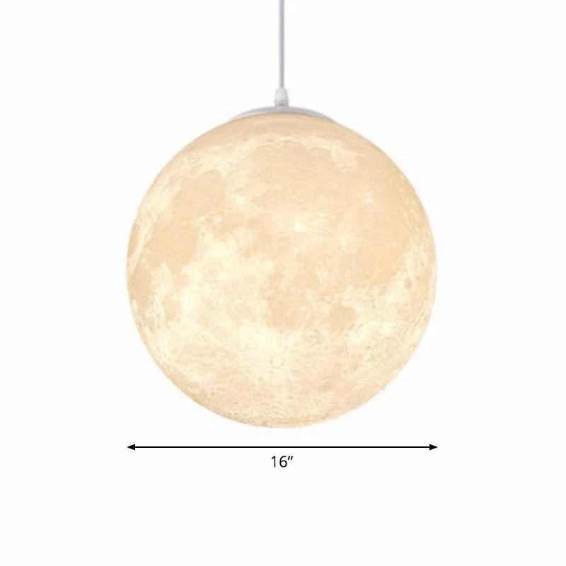 Moon Restaurant hanglamp metaal artistieke LED hangende plafondlamp wit Clearhalo