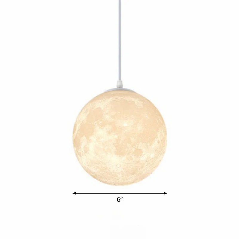 Moon Restaurant hanglamp metaal artistieke LED hangende plafondlamp wit Clearhalo
