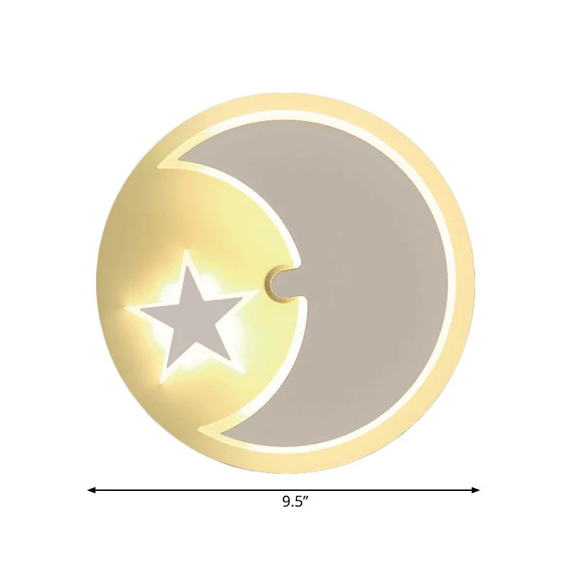 Moon & Star wandkandelaar Modern romantisch acryl LED-blakerlicht voor studeerkamer Clearhalo