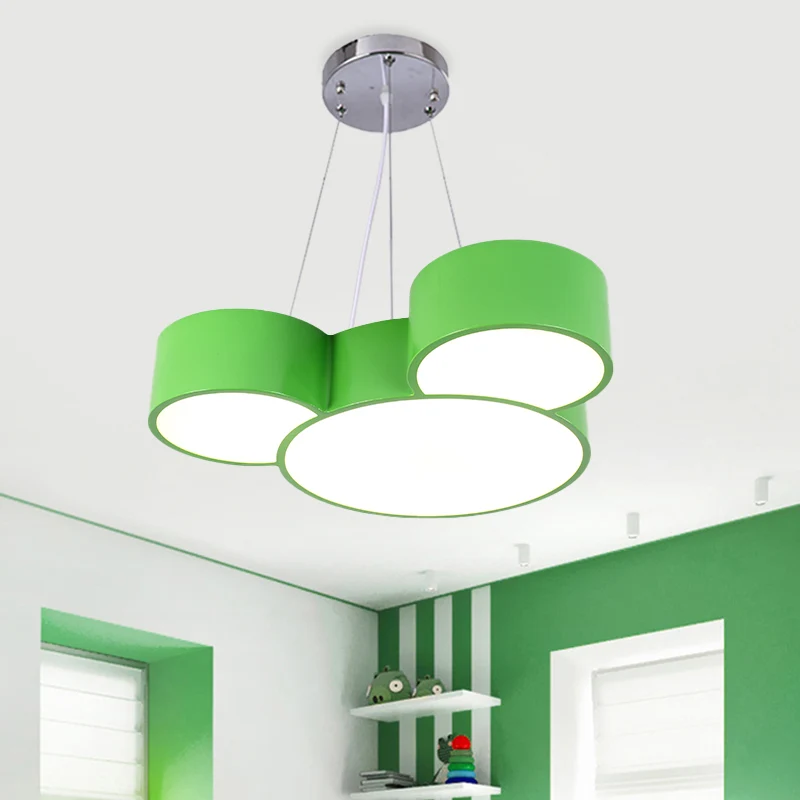 Muiskop hangende kroonluchter cartoon acryl slaapkamer LED ophanghanger geel/groen/blauw Clearhalo