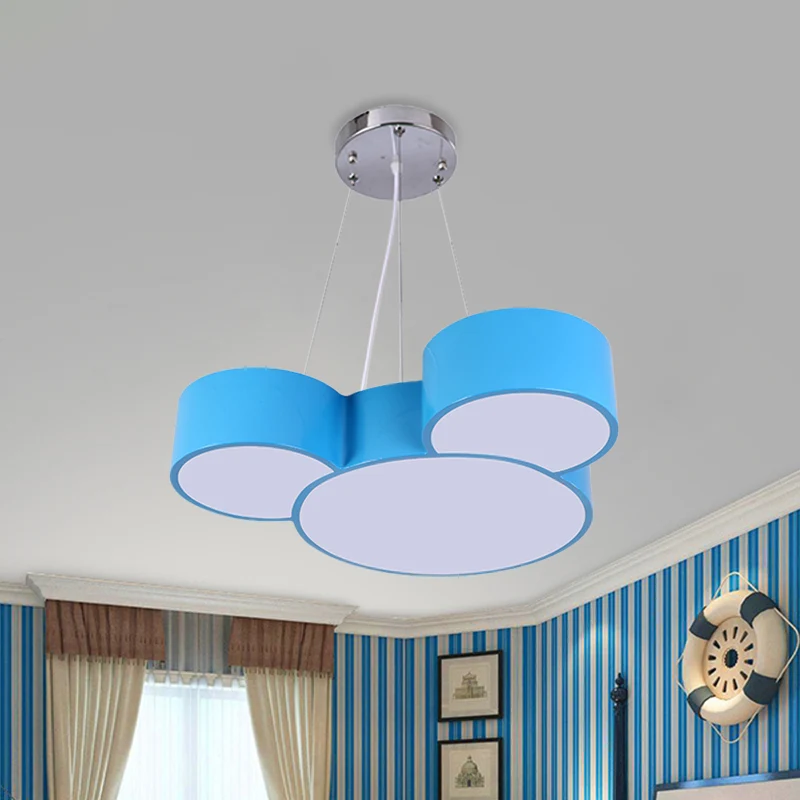Muiskop hangende kroonluchter cartoon acryl slaapkamer LED ophanghanger geel/groen/blauw Clearhalo