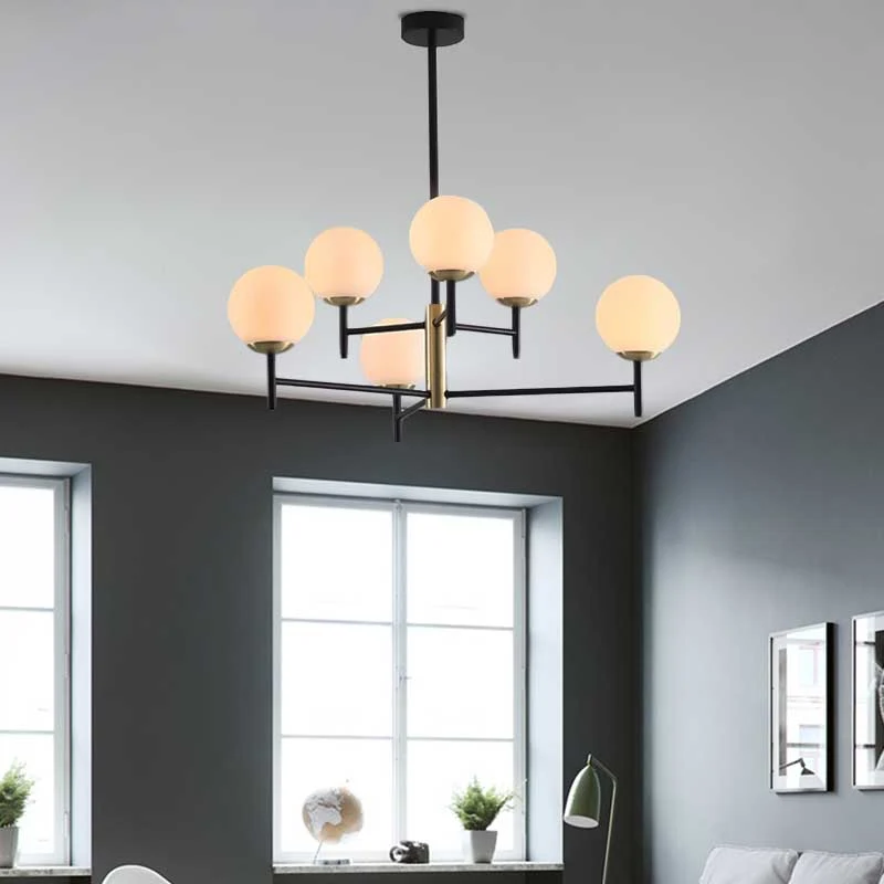 Multi Layer Radiale Plafondkroonluchter Modern Blauw/Amber/Rook Grijs Glas 6/8 Lichten Woonkamer Hanglamp Clearhalo
