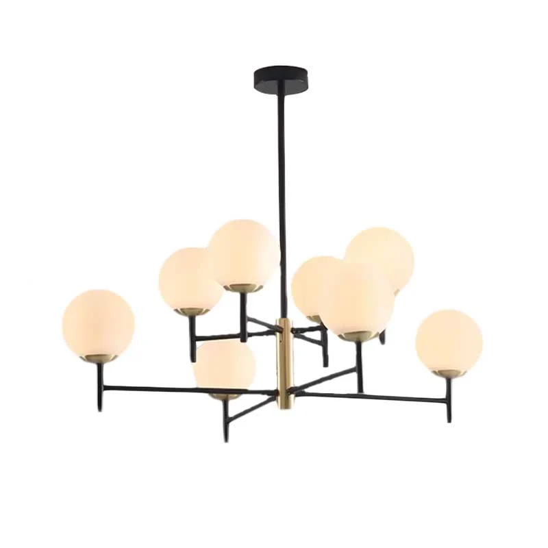 Multi Layer Radiale Plafondkroonluchter Modern Blauw/Amber/Rook Grijs Glas 6/8 Lichten Woonkamer Hanglamp Clearhalo