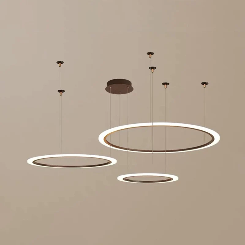 Multi-Cirkel Woonkamer Kroonluchter Verlichting Acryl Eenvoudige Stijl LED Plafond Hanglamp Clearhalo
