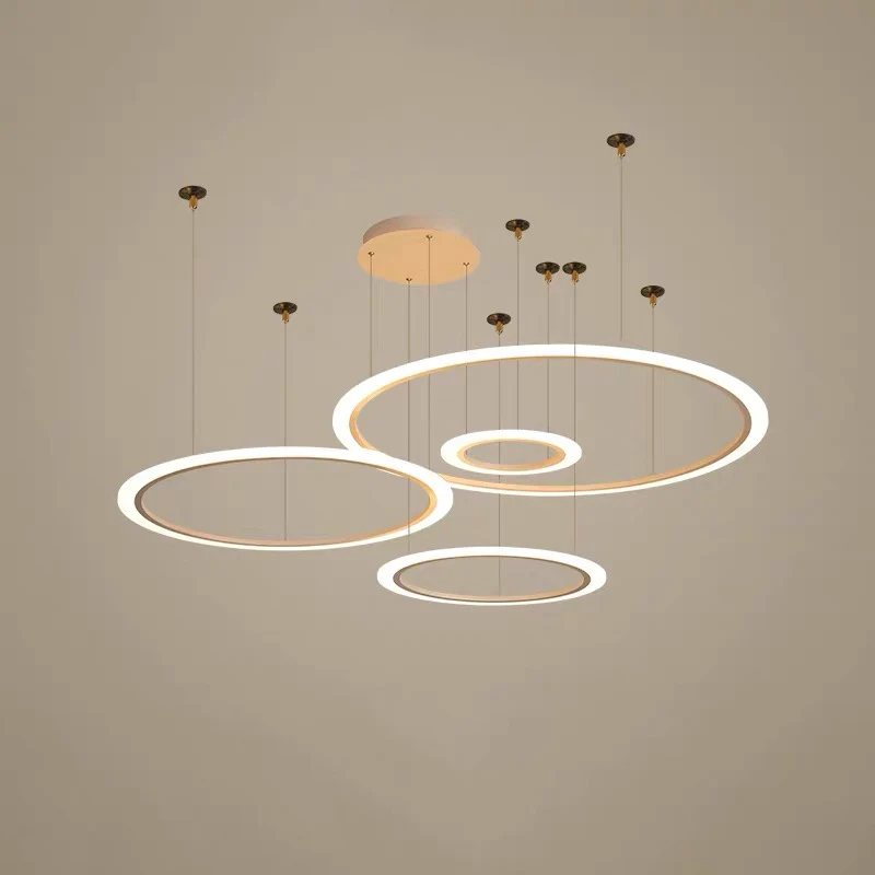 Multi-Cirkel Woonkamer Kroonluchter Verlichting Acryl Eenvoudige Stijl LED Plafond Hanglamp Clearhalo
