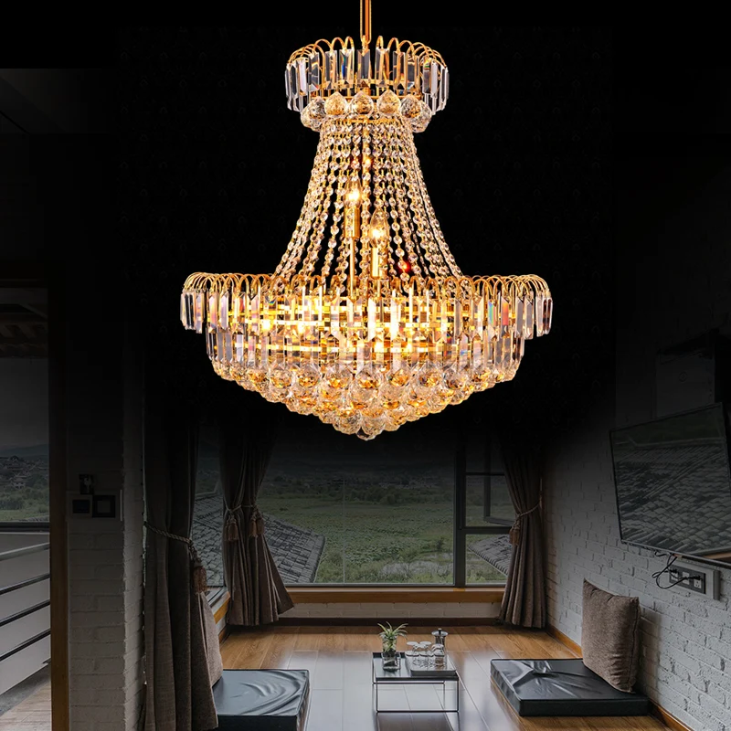 Mushroom Empire kroonluchter modern kristal 8 lichts gouden hanglamp voor slaapkamer, 16"/23,5" breed Clearhalo