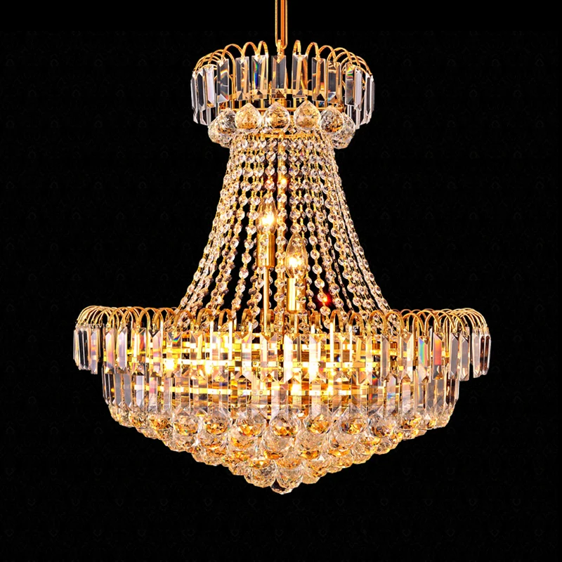 Mushroom Empire kroonluchter modern kristal 8 lichts gouden hanglamp voor slaapkamer, 16"/23,5" breed Clearhalo