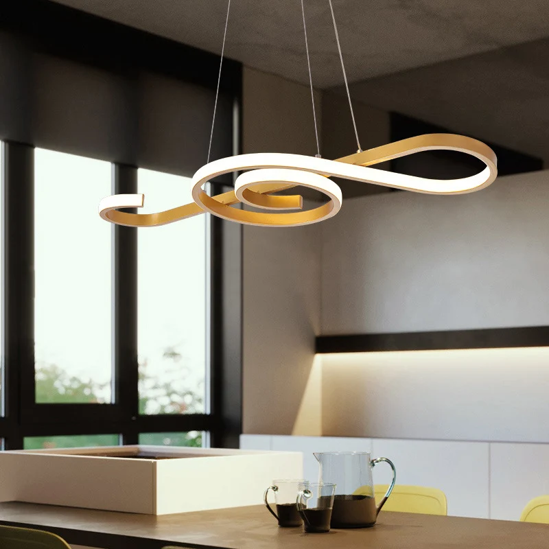 Muzieknoot Restaurant Kroonluchter Licht Metallic Eenvoud LED Hanglamp Clearhalo