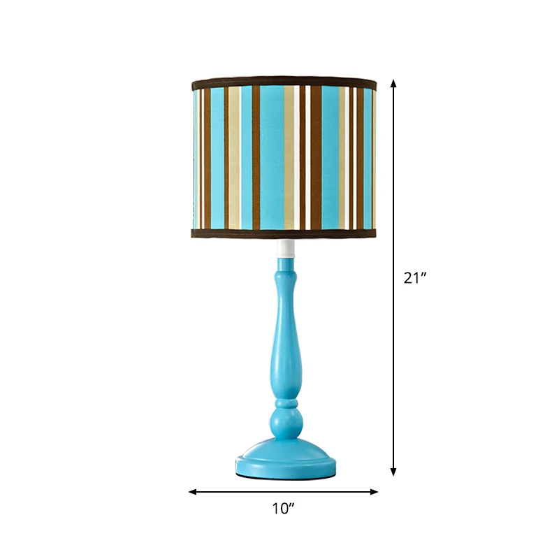 Nachtkastje met 1 lamp, modern blauw nachtkastje met trommelstofkap Clearhalo