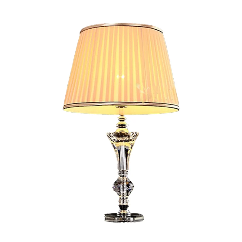 Nachtkastjelamp met 1 kop, modernistische afgeschuinde kristallen leeslamp beige Clearhalo