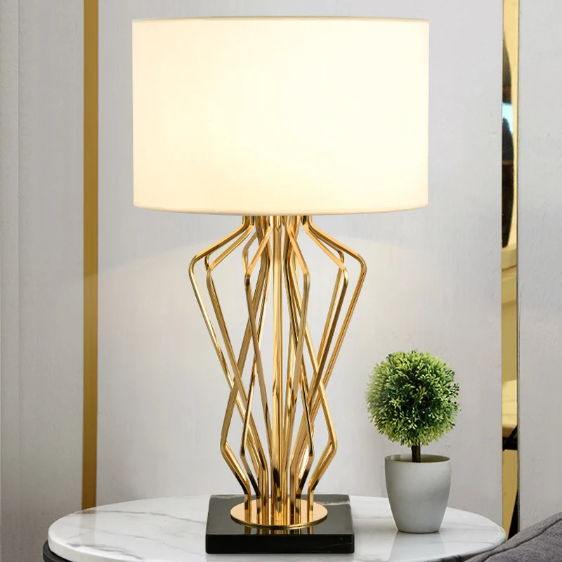 Nachtkastjelamp met 1 lamp, moderne witte nachtkastjelamp met cilindrische stoffen kap Clearhalo