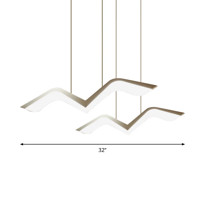 Nieuwigheid Moderne Meeuwvormige Hanglamp Acryl 2/3/5 Hoofden Eetkamer LED Cluster Hanger Warm/Wit Licht Clearhalo
