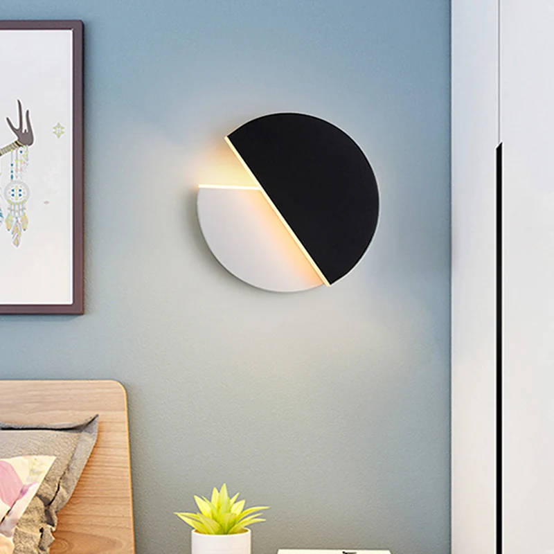 Noordse draaibare wandlamp LED acryl binnenwandlampen ronde schijfvorm Clearhalo