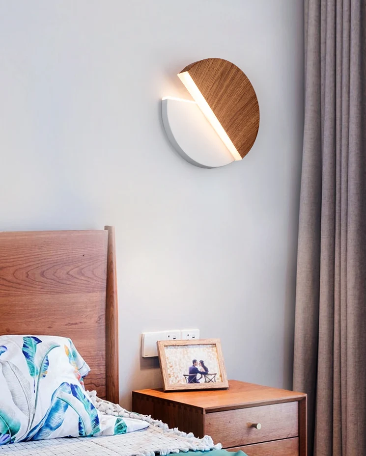 Noordse draaibare wandlamp LED acryl binnenwandlampen ronde schijfvorm Clearhalo